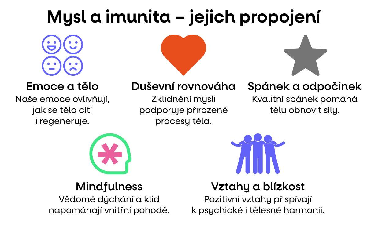 mysli a imunita infografika